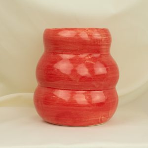 Jarrón triple ola rojo