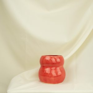 Jarrón doble ola rojo