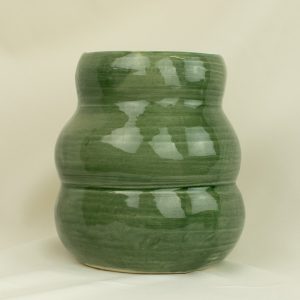 Jarrón triple ola verde